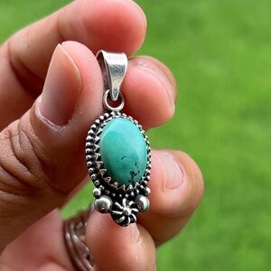 Elegant Silver and Turquoise Pendant